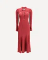 Self-portrait Ribbed Knit Midi Dress In Red