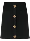 Self-portrait Button-front Pencil Skirt In Black