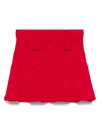 Self-portrait Ribbed-knit Skirt In Red