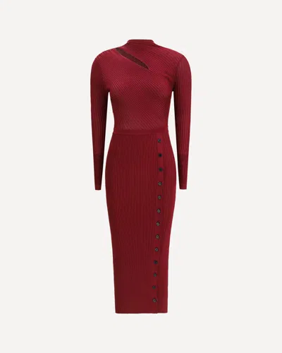 SELF-PORTRAIT RIBBED MIDI DRESS