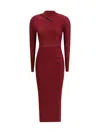 Self-portrait Midi Dress With Cut-out In Red