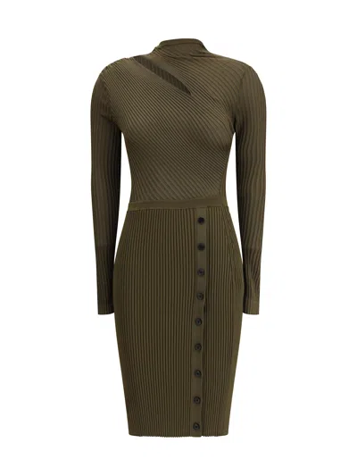 SELF-PORTRAIT RIBBED MIDI DRESS