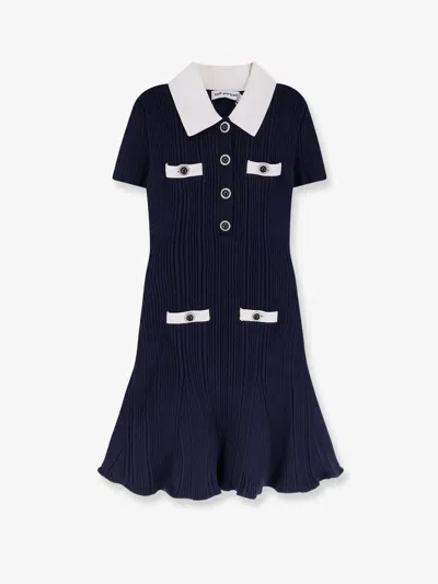 SELF-PORTRAIT RIBBED MINI DRESS