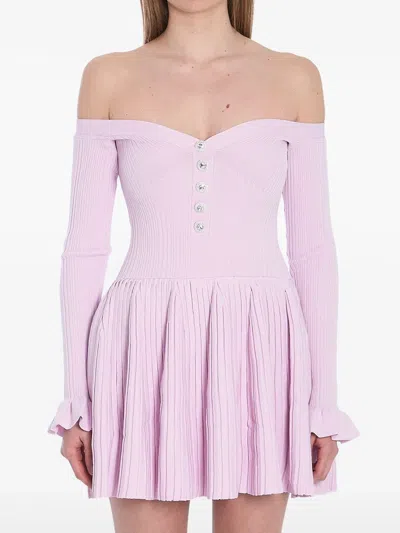 SELF-PORTRAIT RIBBED MINI DRESS