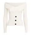 Self-portrait Off-shoulder Knit Top In Ivory