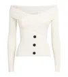 Self-portrait Off-shoulder Knit Top In Ivory