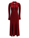 Self-portrait Knee Length Dress With Flared Cuffs And Pockets In Red