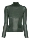 Self-portrait Green Viscose Knit Top Clothing In Green