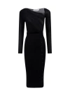 Self-portrait Cut-out Detail Ribbed-knit Midi Dress In Black