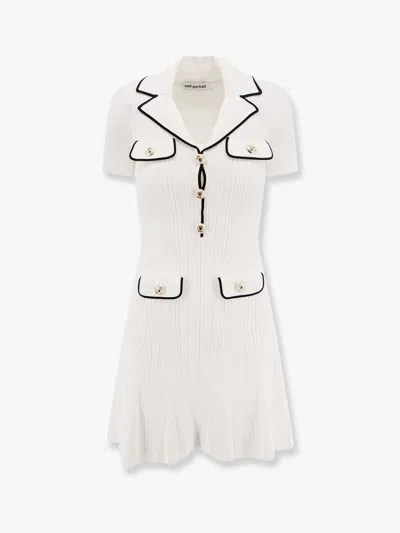 SELF-PORTRAIT RIBBED VISCOSE MINI DRESS
