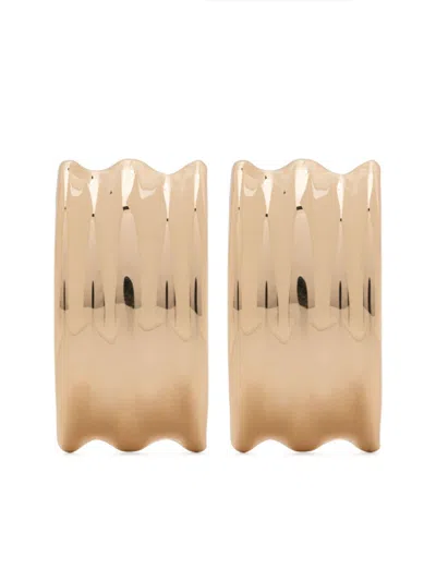 Self-portrait Ridged Earrings In Gold