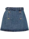 Self-portrait Rock Denim Miniskirt In Blue