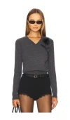 Self-portrait Self Portrait 'charcoal Black Rose Jumper' Sweater In Grey