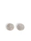 Self-portrait Round Crys Silver-plated Brass Earrings In Silver