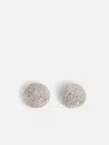Self-portrait 'round Crys' Silver-plated Brass Earrings In Silver
