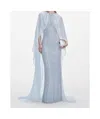 Self-portrait Rhinestone-embellished Gown In Blue