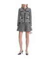 Self-portrait Round-neck Long-sleeved Jacket And Skirt Suit In Black