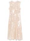 Self-portrait Sequin Pearl-trim Midi Dress In Beige