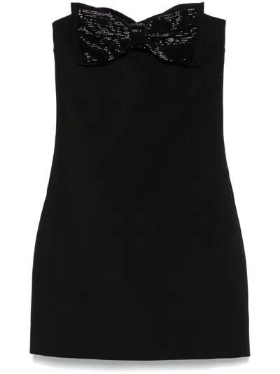 SELF-PORTRAIT BLACK CREPE BANDEAU MINI DRESS BY SELF-PORTRAIT,RS25.121S B BLACK