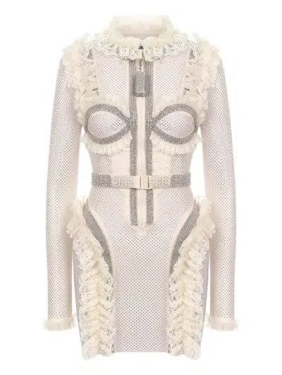 Self-portrait Ruffle-embellished Dress In Multi