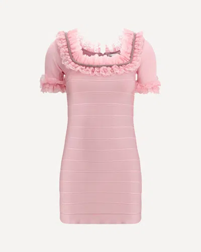 SELF-PORTRAIT RUFFLE KNIT MINI DRES