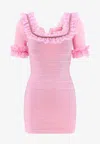Self-portrait X Christopher Kane Embellished Lace-trimmed Mini Dress In Pink