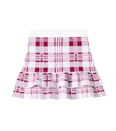 Self-portrait Kids' Ruffled Checked Skirt