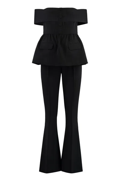SELF-PORTRAIT SELF-PORTRAIT RUFFLED CREPE JUMPSUIT