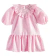 Self-portrait Ruffled Lace-trimmed Crêpe Dress In Pink