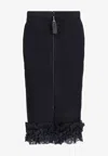 Self-portrait X Christopher Kane Lace-trimmed Midi Skirt In Black