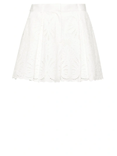 Self-portrait Sangallo Lace Shorts In White