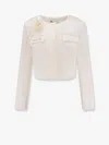 Self-portrait Satin Blazer With 3d Flower