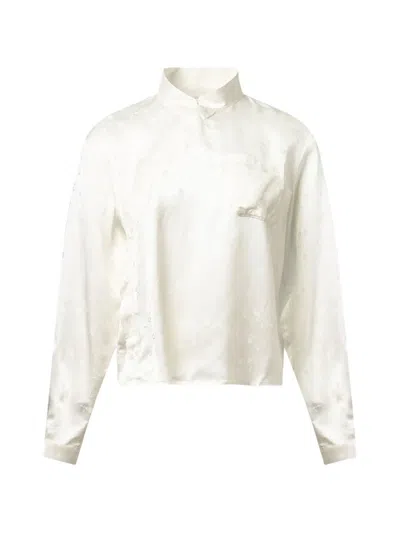 Self-portrait Satin Blouse In Neutral