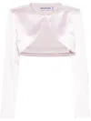 Self-portrait Satin Bolero Jacket In Pink