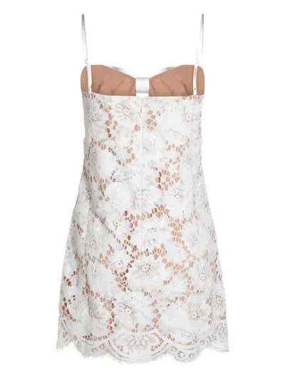 Self-portrait Satin-bow Lace Dress In White