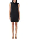 Self-portrait Women's Satin Chain Detail Mini Dress In Black