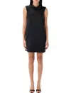 Self-portrait Women's Satin Chain Detail Mini Dress In Black