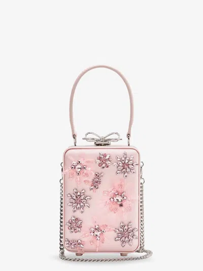 SELF-PORTRAIT SATIN CROSSBODY BAG WITH CRYSTAL DETAILS