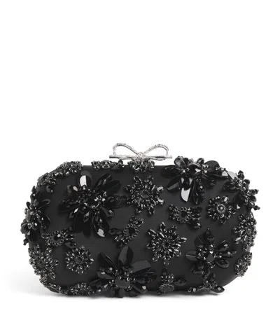 SELF-PORTRAIT SATIN CRYSTAL-EMBELLISHED CLUTCH BAG