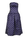 Self-portrait Polka-dot Midi Dress In Blue