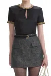 Self-portrait Embellished Satin Minidress In Black