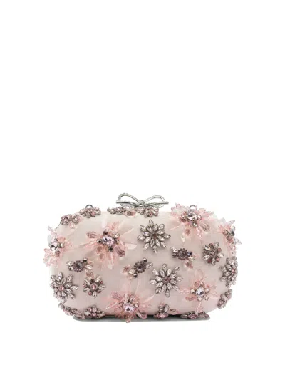 Self-portrait Satin Floral Clutch Bag Clutches Pink