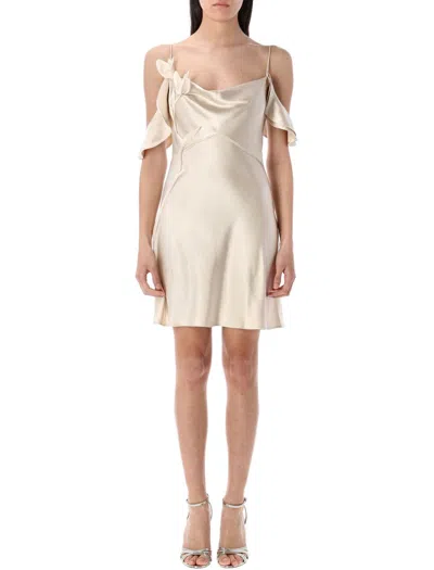 SELF-PORTRAIT SELF-PORTRAIT FLOWER SATIN MINI DRESS