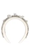 Self-portrait Cream Cotton And Metal Hair Accessories In White