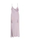 Self-portrait Lilac Satin Flower Maxi Dress Dresses Violet