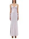 Self-portrait Satin Maxi Dress In Purple