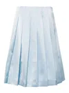 Self-portrait Satin Midi Skirt In Blue