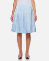Self-portrait Satin Midi Skirt In Sky Blue