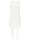 Shop Self-portrait Satin Mini Dress In Weiss