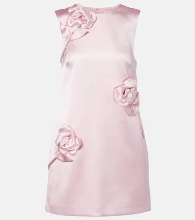 Self-portrait Satin Minidress In Pink